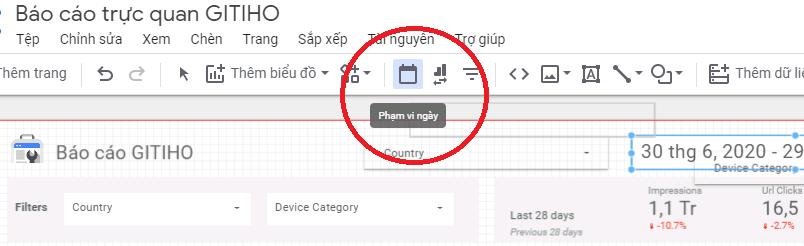 Cách thêm date range (phạm vi ngày) vào báo cáo Google Data Studio